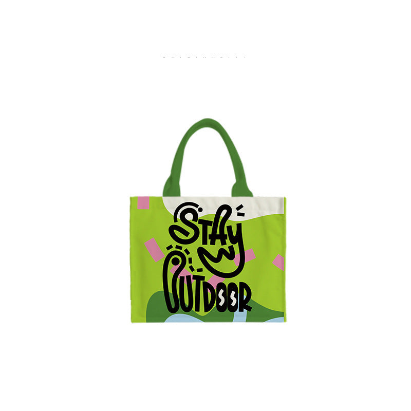 Sweet Cool Color Contrasting Letter Handheld Small Square Bag