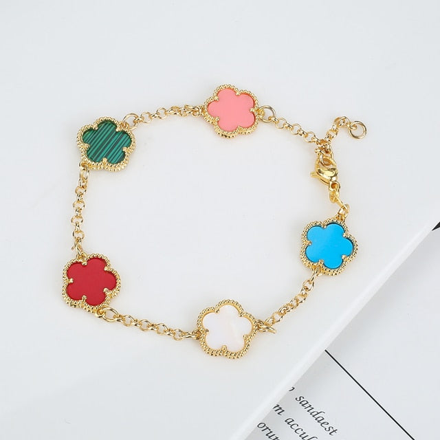 Five Leaf Flower Bracelet - www.zirinso.com